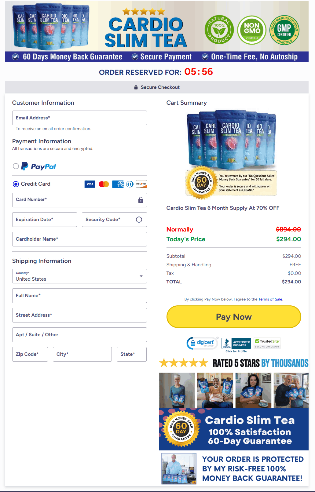 Cardio Slim Tea-order-page